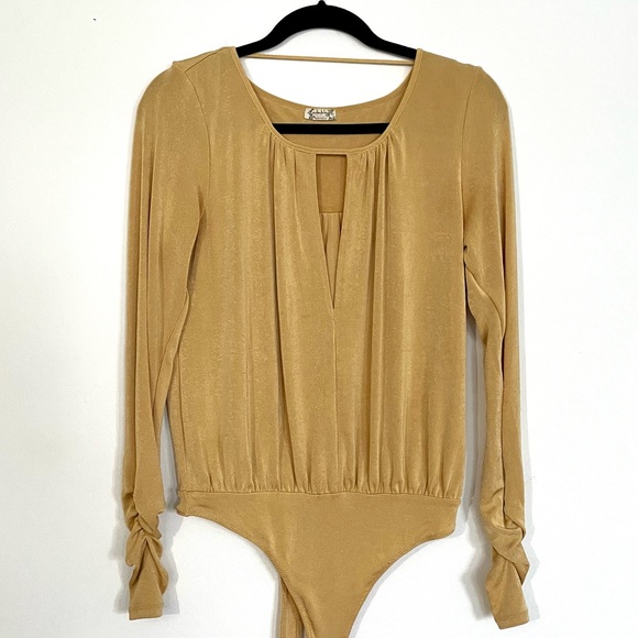 Free People Tops - Free People Gold Bodysuit